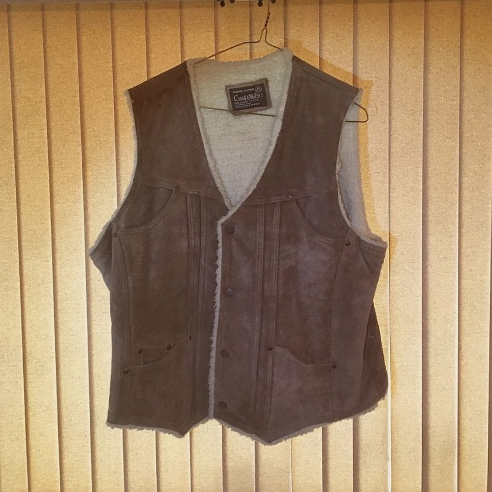 Leather Vest with Sherpa lining